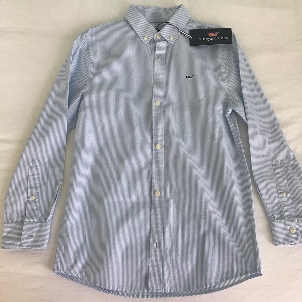 Boys Vineyard Vines Blue/White Whale Button Down